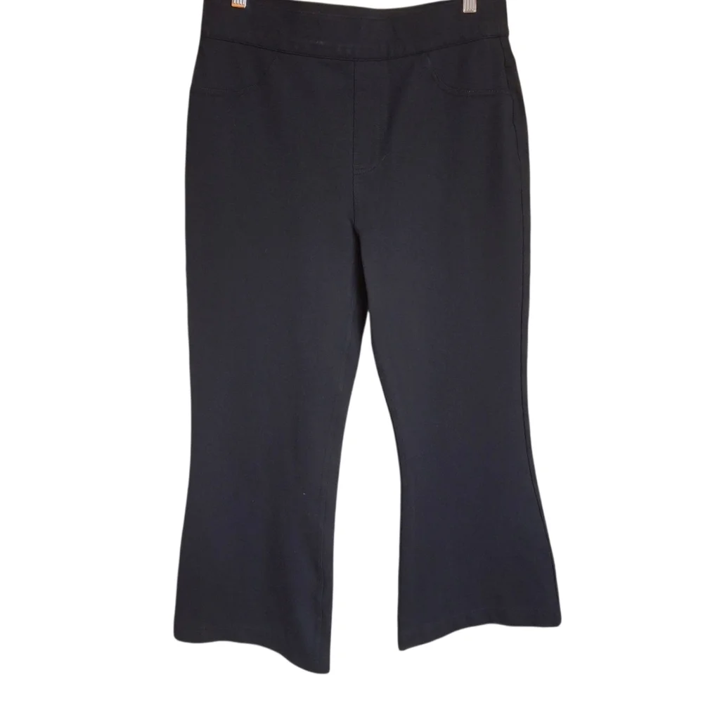 SPANX The Perfect Cropped Flare Black Ponte Pants 20260R   Women Size Large - Picture 8 of 16
